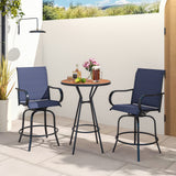 2 Pieces Patio 360 Rotation Swivel Bar Stool Set
