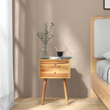 Mid-Century Wooden Multipurpose End Table with 2 Storage Drawers