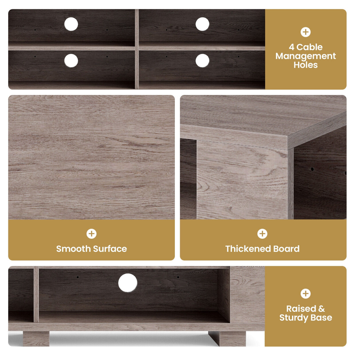 Console Storage Entertainment Media Wood TV Stand