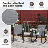 Set of 2 Heavy-Duty Metal Patio Rocking Chair with Breathable Seat Fabric
