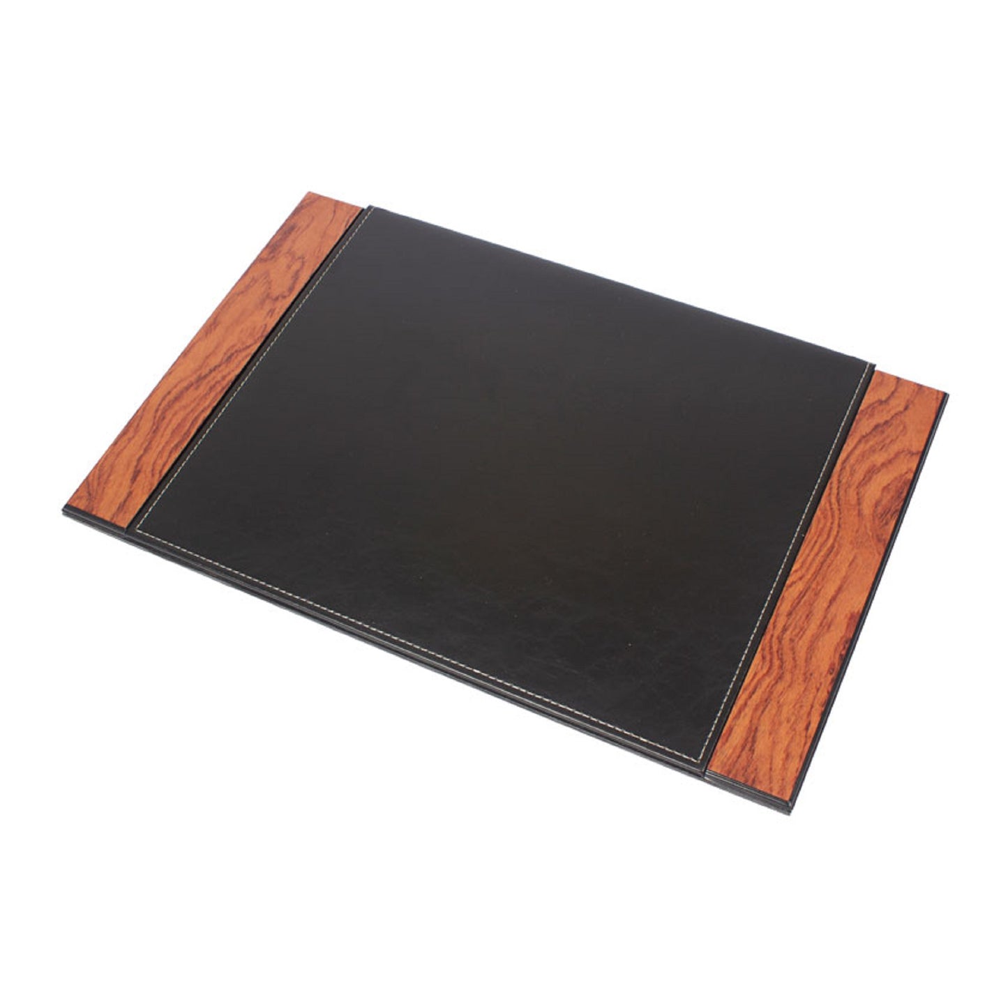 MOOG Leather Desk Pad | Prestige Desk Pad Mahogany Wood Combination -Bordeaux Leather