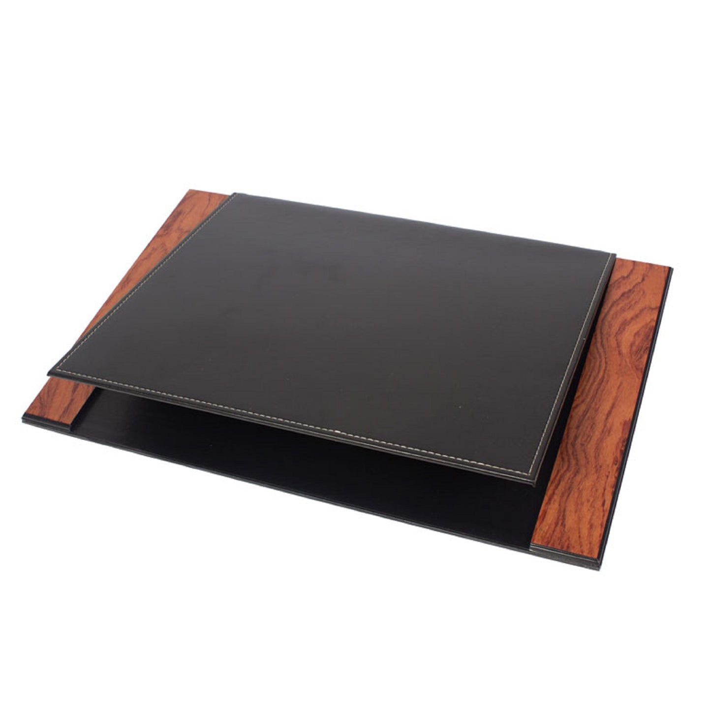 MOOG Leather Desk Pad | Prestige Desk Pad Mahogany Wood Combination | Desk Pad With Cover | Leather