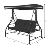 3 Seats Converting Outdoor Swing Canopy Hammock with Adjustable Tilt Canopy