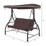 3 Seats Converting Outdoor Swing Canopy Hammock with Adjustable Tilt Canopy
