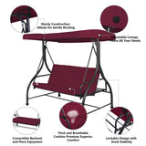 3 Seats Converting Outdoor Swing Canopy Hammock with Adjustable Tilt Canopy