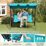 3 Seat Outdoor Patio Canopy Swing with Cushioned Steel Frame
