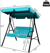 Loveseat Cushioned Patio Steel Frame Swing Glider