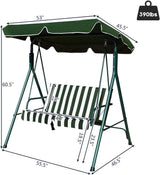 Loveseat Cushioned Patio Steel Frame Swing Glider