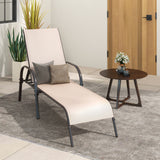 Adjustable Patio Chaise Folding Lounge Chair with Backrest