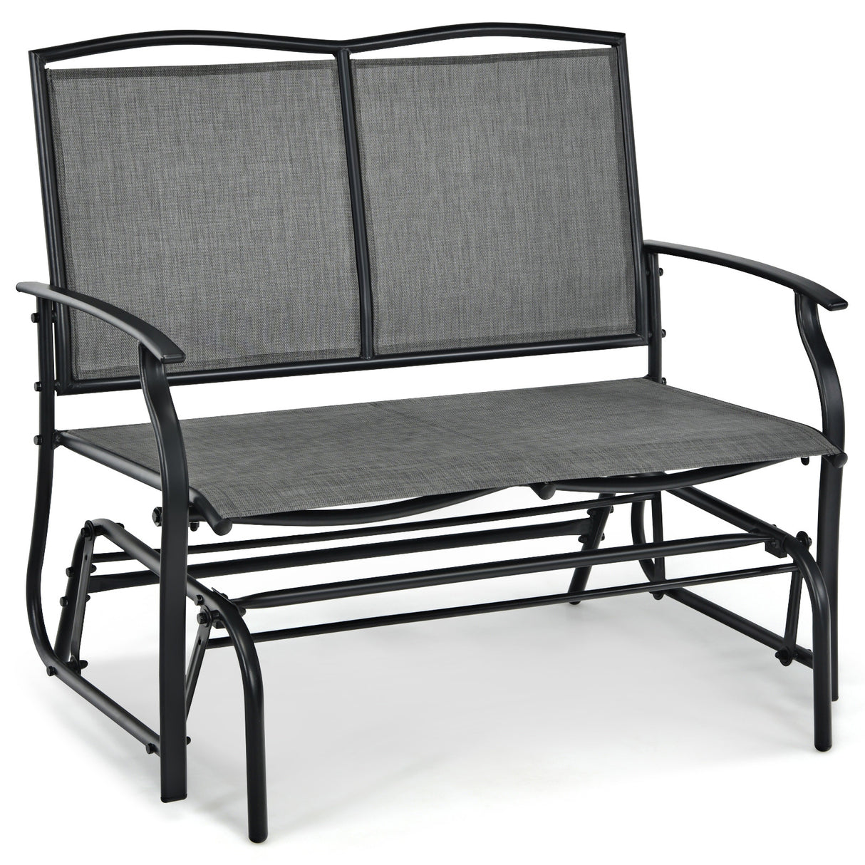Outdoor Iron Patio Rocking Chair for Backyard and Lawn