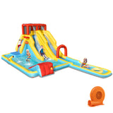 7-in-1 Inflatable Dual Slide Water Park Bounce House With 680W Blower