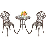 3 Pieces Cast Aluminum Bistro Set