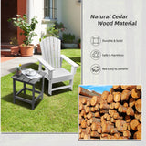 15 Inch Patio Square Wooden Slat End Side Coffee Table for Garden