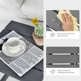 15 Inch Patio Square Wooden Slat End Side Coffee Table for Garden