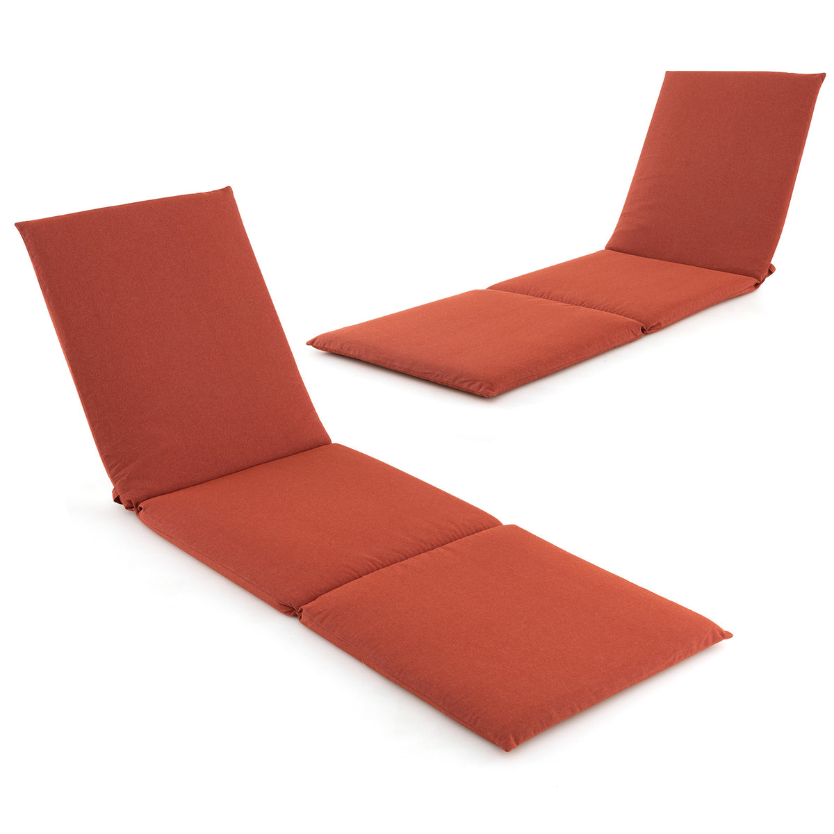 Outdoor Chaise Lounge Cushion Patio Furniture Folding Pad with Fixing Straps
