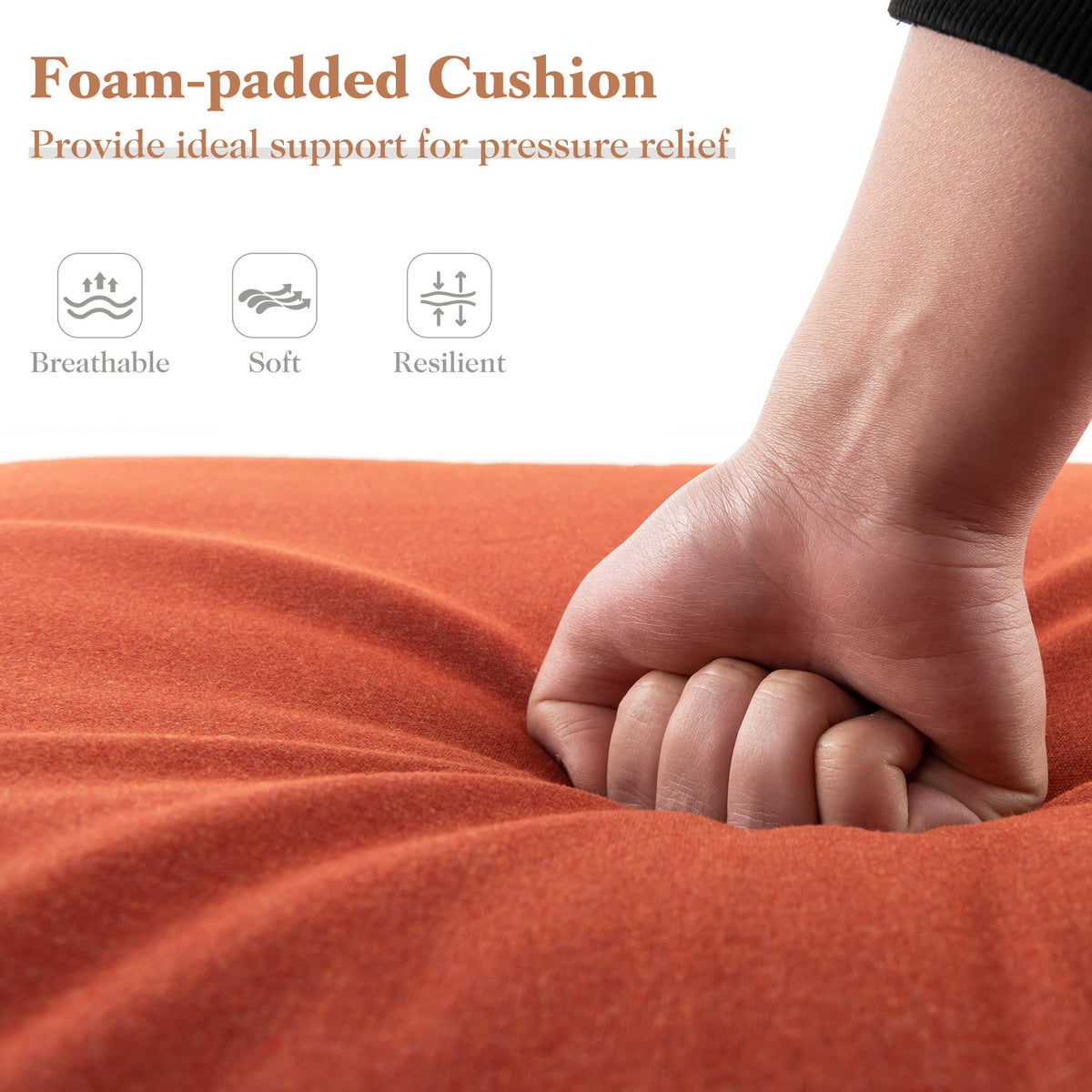 Outdoor Chaise Lounge Cushion Patio Furniture Folding Pad with Fixing Straps
