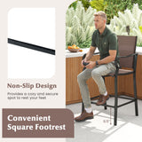Outdoor Counter Height Bar Stools Set of 2 with Breathable Mesh Fabric