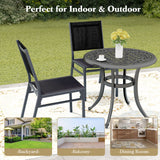 Outdoor Dining Chairs with Breathable Seat and Backrest for Backyard Porch Poolside