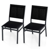 Outdoor Dining Chairs with Breathable Seat and Backrest for Backyard Porch Poolside