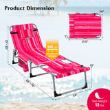 5-position Outdoor Folding Chaise Lounge Chair