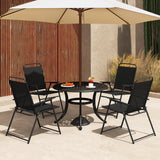 Set of 2 Outdoor Folding Sling Chairs with Armrest and Backrest
