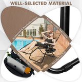 Outdoor Folding Zero Gravity Reclining Lounge Chair with Utility Tray