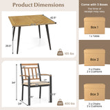 5 Pieces Patio Dining Set with Cushions and 1.9 inches Umbrella Hole