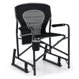 Outdoor Rocker Camping Chair with Dual Springs and Padded Back