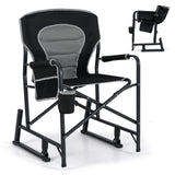 Outdoor Rocker Camping Chair with Dual Springs and Padded Back