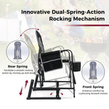 Outdoor Rocker Camping Chair with Dual Springs and Padded Back