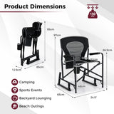 Outdoor Rocker Camping Chair with Dual Springs and Padded Back