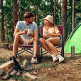 Outdoor Rocker Camping Chair with Dual Springs and Padded Back