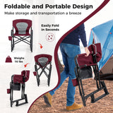 Outdoor Rocker Camping Chair with Dual Springs and Padded Back