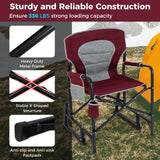 Outdoor Rocker Camping Chair with Dual Springs and Padded Back