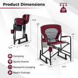 Outdoor Rocker Camping Chair with Dual Springs and Padded Back