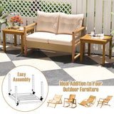 Outdoor Side Table Teak Wood End Table Square Patio Snack Coffee Table