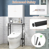 Over The Toilet Storage Cabinet with 2 Doors and Adjustable Shelf