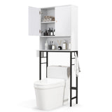 Over The Toilet Storage Cabinet with 2 Doors and Adjustable Shelf