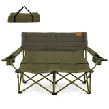 Oversized Camping Chair Folding Loveseat Camping Couch with Cup Holders & Thick Padding