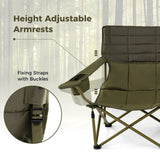Oversized Camping Chair Folding Loveseat Camping Couch with Cup Holders & Thick Padding
