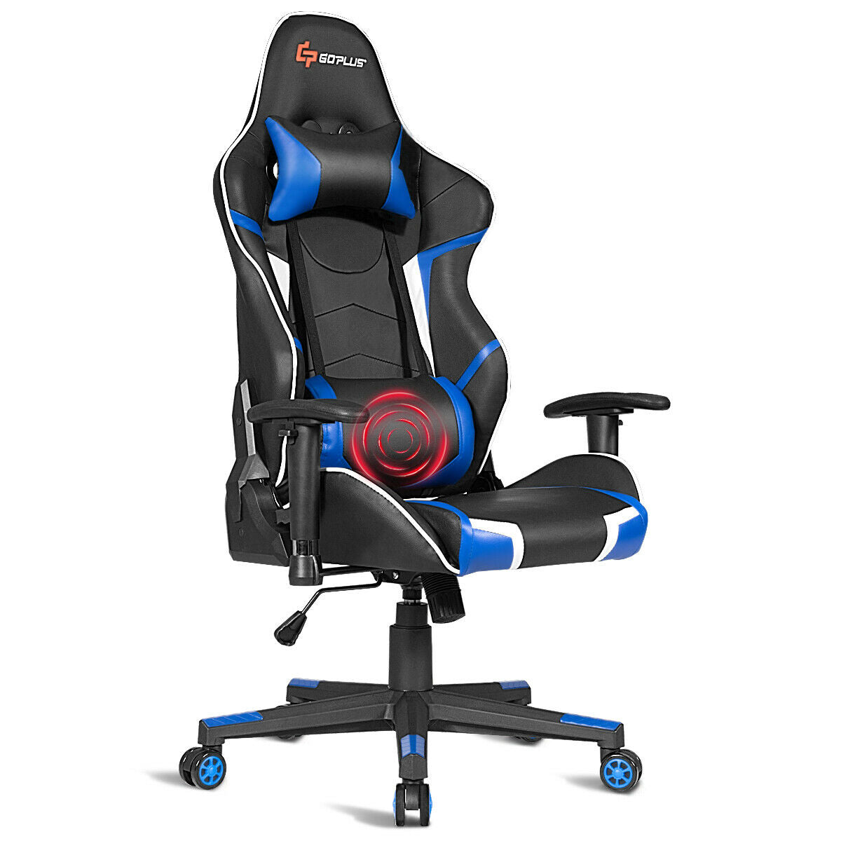 Lumbar Support  Massage Gaming Reclining Racing Chair