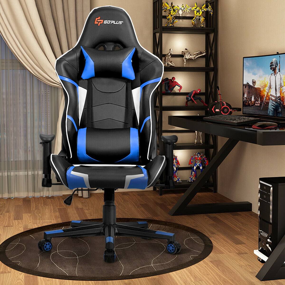 Lumbar Support  Massage Gaming Reclining Racing Chair