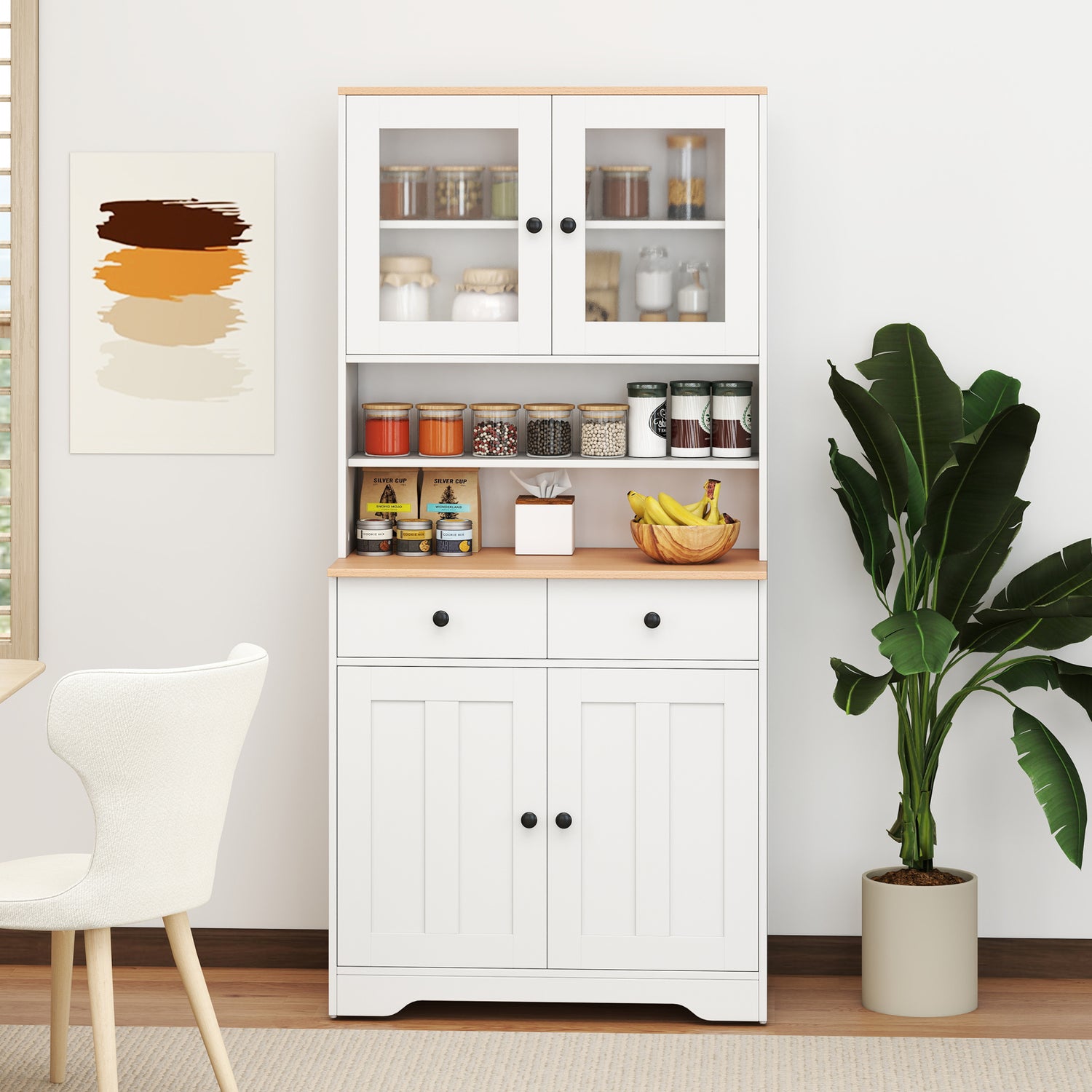 Pantry Cabinet with 2 Removable Shelves