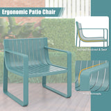 Patio Chairs Set of 2 with Curved Backrests and Seats