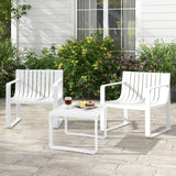 Patio Chairs Set of 2 with Curved Backrests and Seats