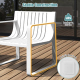 Patio Chairs Set of 2 with Curved Backrests and Seats