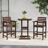 Patio HDPE Adirondack Bar Chairs Set of 2 with Wide Armrests