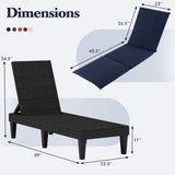 Patio Lounge Chair 3-Position Adjustable Backrest and Cushion