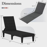 Patio Lounge Chair 3-Position Adjustable Backrest and Cushion