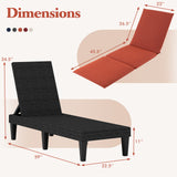 Patio Lounge Chair 3-Position Adjustable Backrest and Cushion